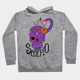 Scorpio Zodiac Dia De Los Muertos Style Hoodie